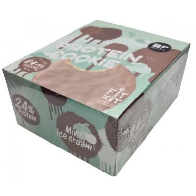 Fit Kit Chocolate Protein Cookie, упаковка 24шт по 50г (мятное мороженое)