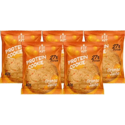 Fit Kit Protein Cookie, 5шт x 40г (апельсиновый сок)