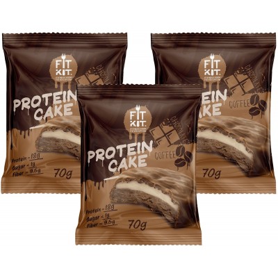 Fit Kit Protein Cake, 3шт x 70г (шоколад-кофе)