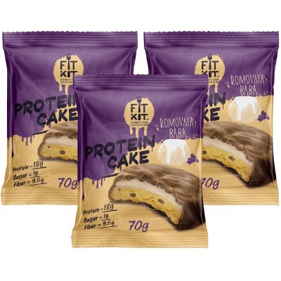 Fit Kit Protein Cake, 3шт x 70г (ромовая баба)