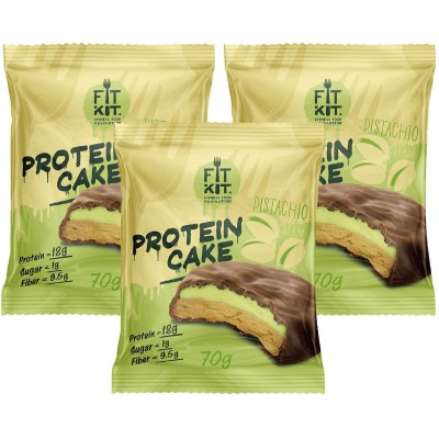 Fit Kit Protein Cake, 3шт x 70г (фисташковый крем)