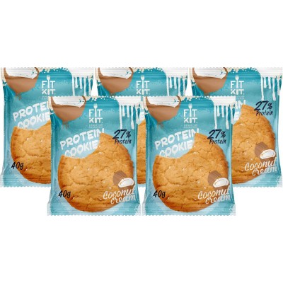 Fit Kit Protein Cookie, 5шт x 40г (кокосовый)