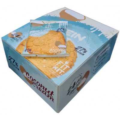Fit Kit Protein Cookie, упаковка 24шт по 40г (кокосовый крем)