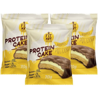 Fit Kit Protein Cake, 3шт x 70г (банановый пудинг)