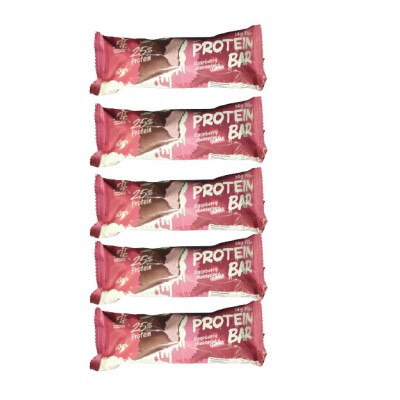 Fit Kit Протеиновый батончик без сахара Protein BAR, 5шт по 60г (Малиновый чизкейк)