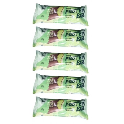 Fit Kit Протеиновый батончик без сахара Protein BAR, 5шт по 60г (Фисташковое мороженое)