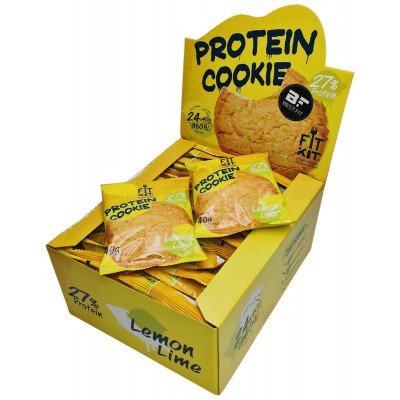 Fit Kit Protein Cookie, упаковка 24шт по 40г (лимон-лайм)