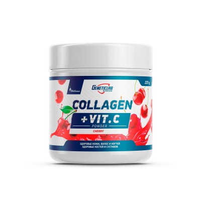 Коллаген Geneticlab Nutrition Collagen + Vit.C, вишня, 225 г
