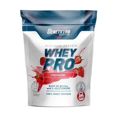 Протеин сывороточный Geneticlab 'Whey Pro', клубника, 1 кг