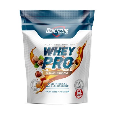 Протеин сывороточный Geneticlab Nutrition 'Whey Pro', карамель, орех, 1 кг