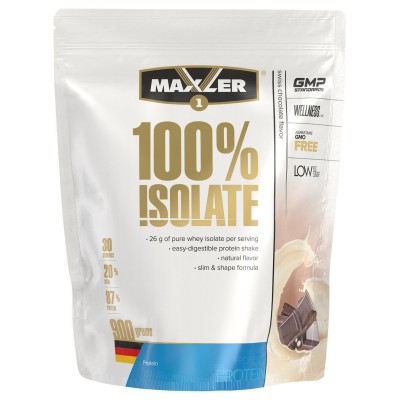 Изолят протеина Maxler 100% Isolate (90% protein) 900 гр. - Швейцарский шоколад