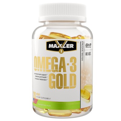 Maxler Omega-3 Gold, Омега-3 жирные кислоты, 120 гелевых капсул