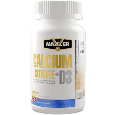 Maxler Calcium Citrate + Vitamin D3, (цитрат кальция + витамин Д3) 120 таблеток