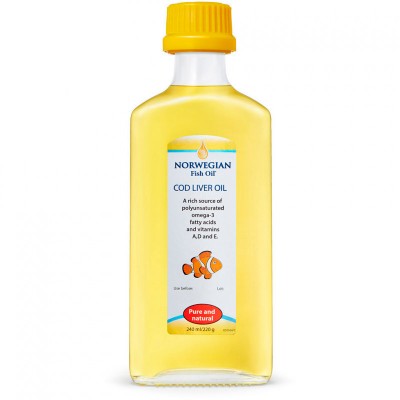 Жир печени трески NORWEGIAN Fish Oil Omega-3 Cod Liver Oil, 240 мл
