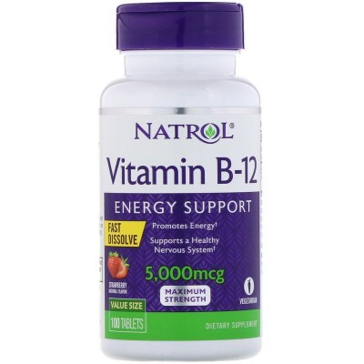 Витамин B-12 быстрорастворимый Natrol 'Vitamin B-12 5000 mcg Fast Dissolve' 100 таб