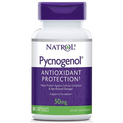 Растительный антиоксидант для поддержки сердца и мозга Natrol Pycnogenol, 60 капсул
