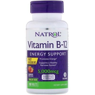 Витамин В-12 NATROL 5000 mcg 100 таблеток