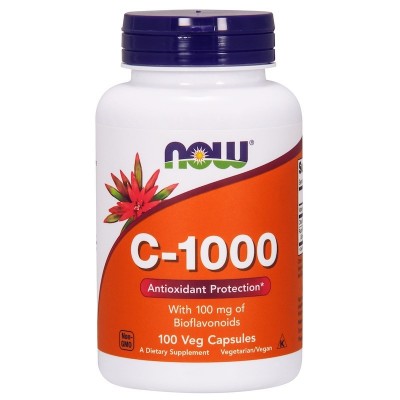 Now Foods, Витамин C-1000, 100 растительных капсул