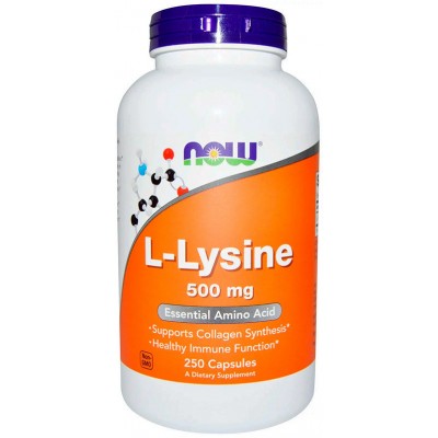 NOW L-Lysine 500 мг, 250 капсул