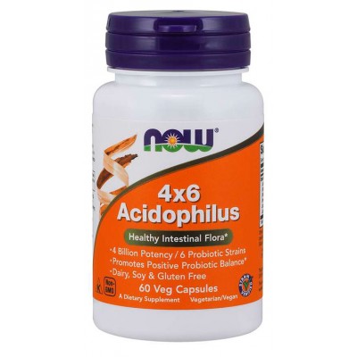 NOW Пробиотик 4X6 Acidophilus, 60 капсул