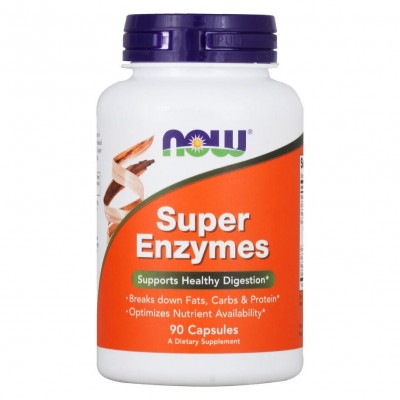 NOW Супер Энзимы Super Enzymes, 90 капсул