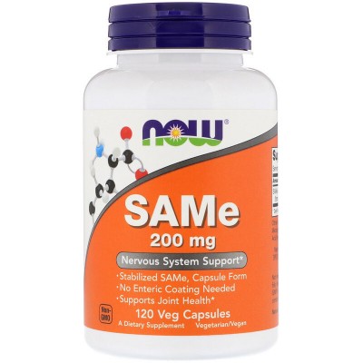 Now Foods,   Поддержка нервной системы, SAMe, 200 мг, 120 вегетарианских капсул