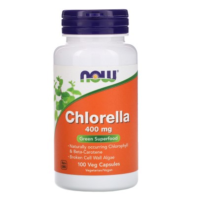 Now Foods,   для поддержания иммунной системы, Хлорелла, 400 мг, 100 вегетарианских капсул