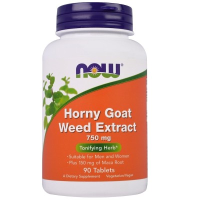 Now Foods,   стимулирует половую активновсть, Экстракт горянки, 750 мг, 90 таблеток