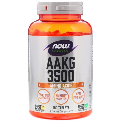 Now Foods,   поддержка иммунной системы, Sports, ААКГ 3500, аминокислоты, 180 таблеток