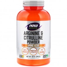 Now Foods, Комплекс Аминокислот, Sports, аргинин и цитруллин в форме порошка, 340 г