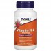 Now Foods,   Поддерживает здоровье костей, Витамин K2, 100 мкг, 100 растительных капсул