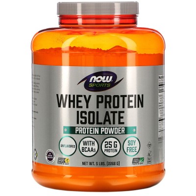 Now Foods, Sports, Whey Protein Isolate, без ароматизаторов, 2268 г