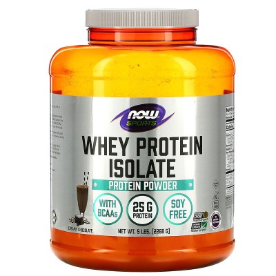 Now Foods, Sports, изолят сывороточного протеина, кремовый шоколад, 2268 г