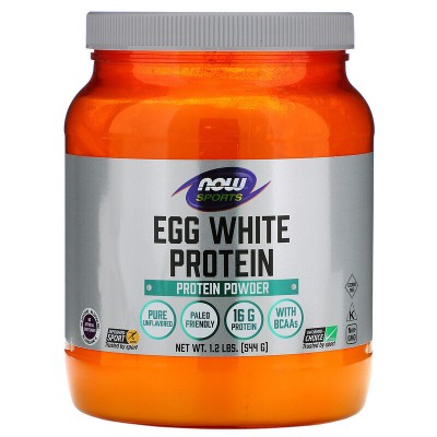 Now Foods, Sports, Яичный белок, протеиновый порошок, 544 г