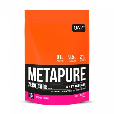 Изолят протеина QNT Metapure Zero Carb, красная конфета, 480 г
