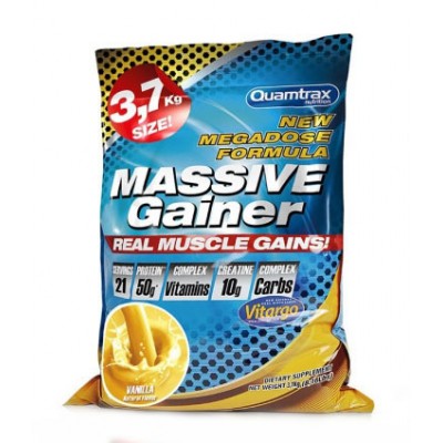 Гейнер Quamtrax Nutrition Massive Gainer, 3700 г, вкус: ваниль