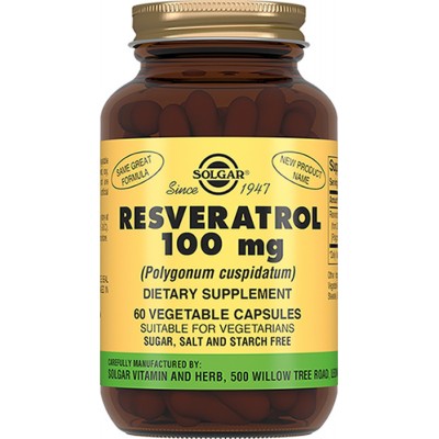Solgar, Resveratrol 'Ресвератрол', 100 мг, 60 капсул