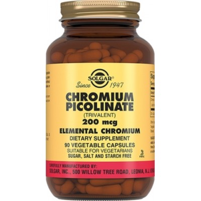 Solgar, Chromium Picolinate 'Пиколинат хрома', 200 мкг, 90 капсул