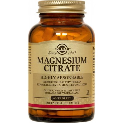 Solgar, Magnesium Citrate 'Цитрат магния', 200 мг, 60 таблеток