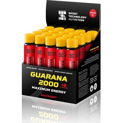 Напиток энергетический Sport Technology Nutrition 'Гуарана', малина, 20 шт х 25 мл