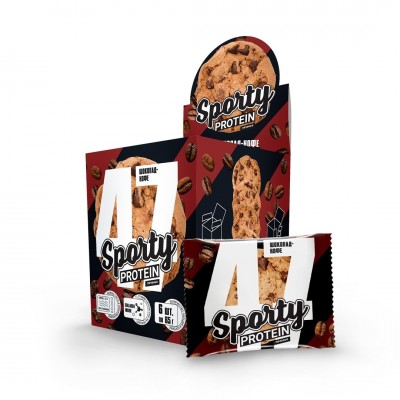 Протеиновое печенье Sporty Protein с коллагеном, Шоколад-кофе, 6 шт х 65 г