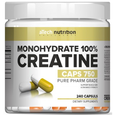 Креатин моногидрат aTech Nutrition Креатин Моногидрат 100%, 240 капсул