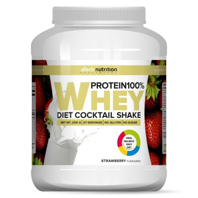 белковый коктейль 'Whey Protein' со вкусом и кусочками клубники ТМ aTech nutrition 2010гр