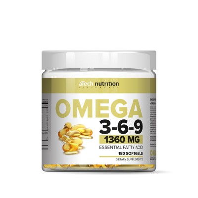 Рыбный жир OMEGA 3-6-9, aTech nutrition, 180 капсул