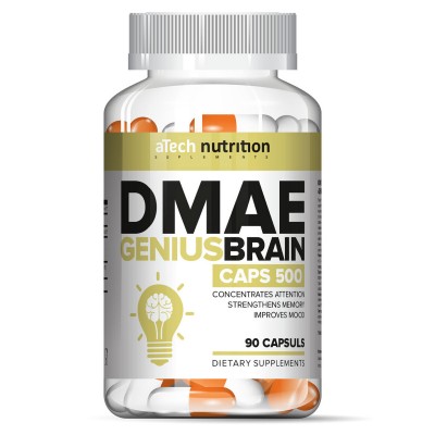 DMAE 'GENIUS BRAIN', природный ноотроп aTech nutrition, 90 капсул