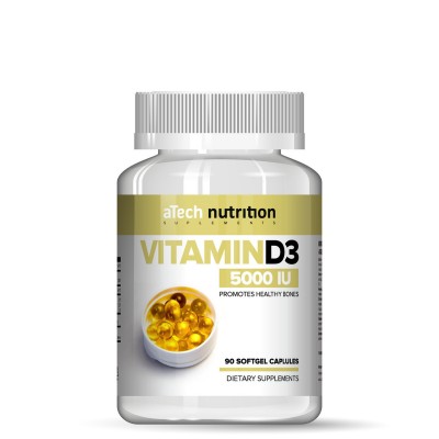 Витамин Д3 5000МЕ, aTech Nutrition, 90 желатиновых капсул