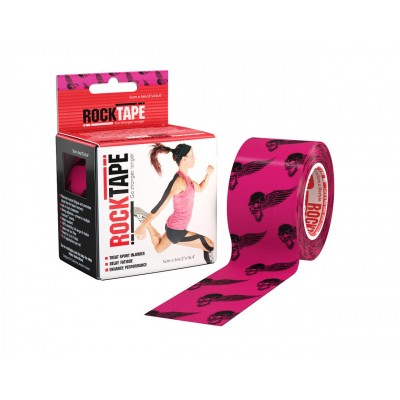RockTape Кинезиотейп Design / 5см х 5м / розовый череп