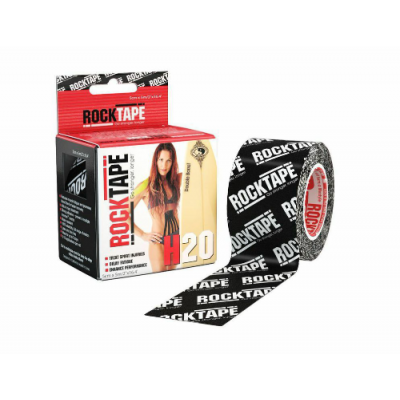 RockTape Кинезиотейп H2O / 5см х 5м / черный логотип