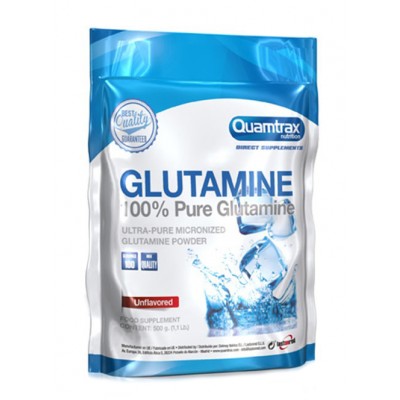 Quamtrax Glutamine 500г без вкуса (чистый L-глютамин в порошковой форме без добавок)