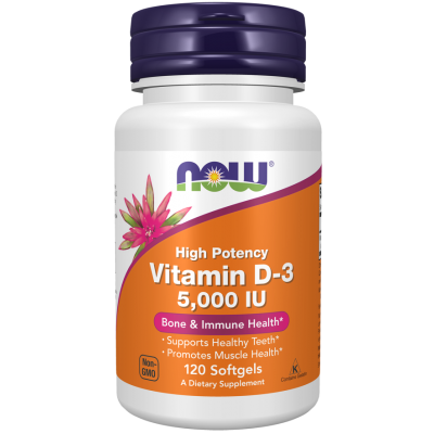 Витамин D-3 5000 Now Foods Vitamin D-3 5000, 120 капс.